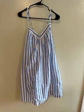 Ava & Viv Blue & White Striped Sleeveless Dress 2X | Lightweight Summer Dress